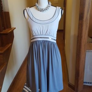 Banana Republic gray dress sparkle trim pockets